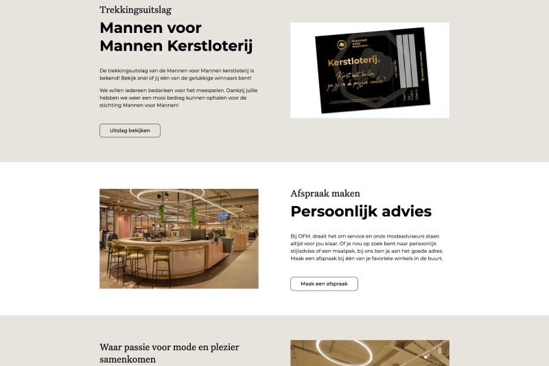 Only for Men e-commerce website showcase